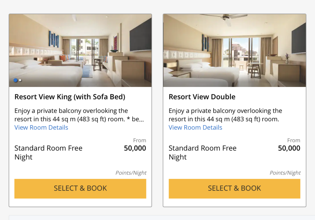 Hyatt Ziva Cancun award prices 